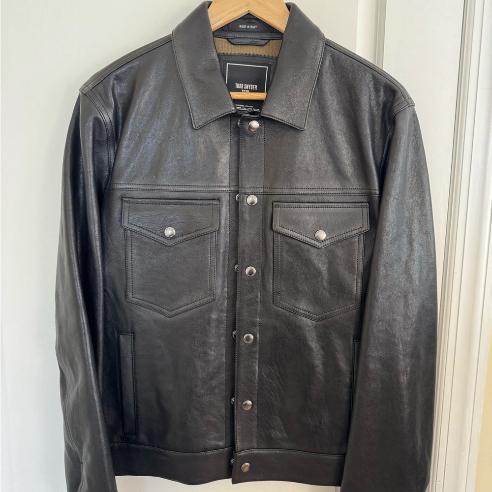 Todd Snyder Burnished Leather Dylan Jacket (Black)